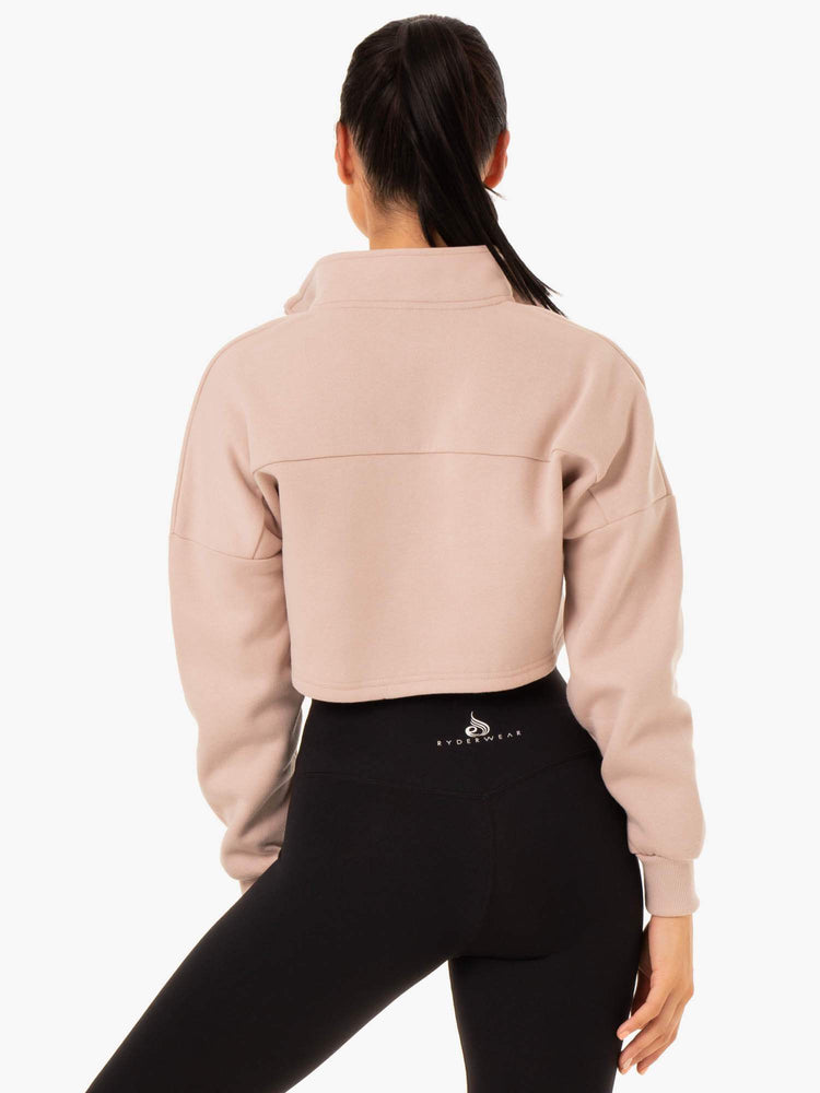 Jerséis Ryderwear Base Half Zip Mujer Marrom Claro | OUTPZ6280