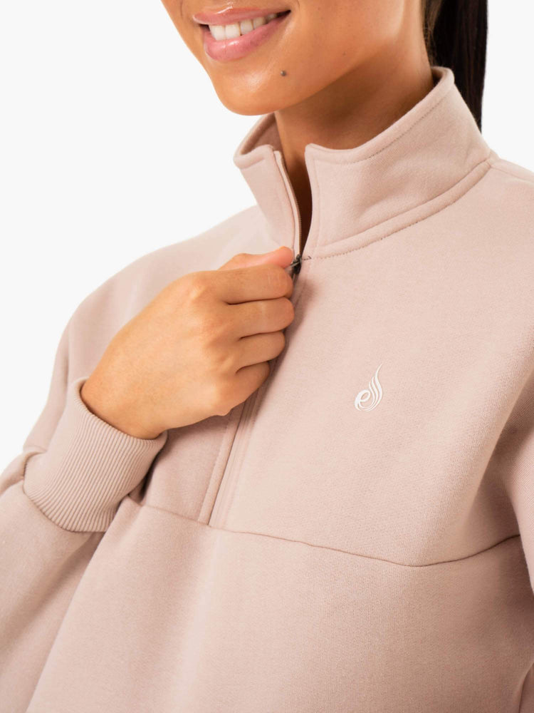 Jerséis Ryderwear Base Half Zip Mujer Marrom Claro | OUTPZ6280