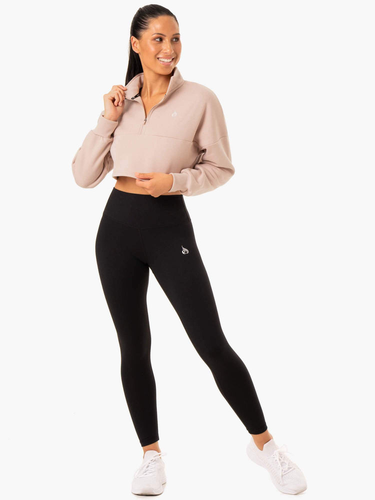 Jerséis Ryderwear Base Half Zip Mujer Marrom Claro | OUTPZ6280
