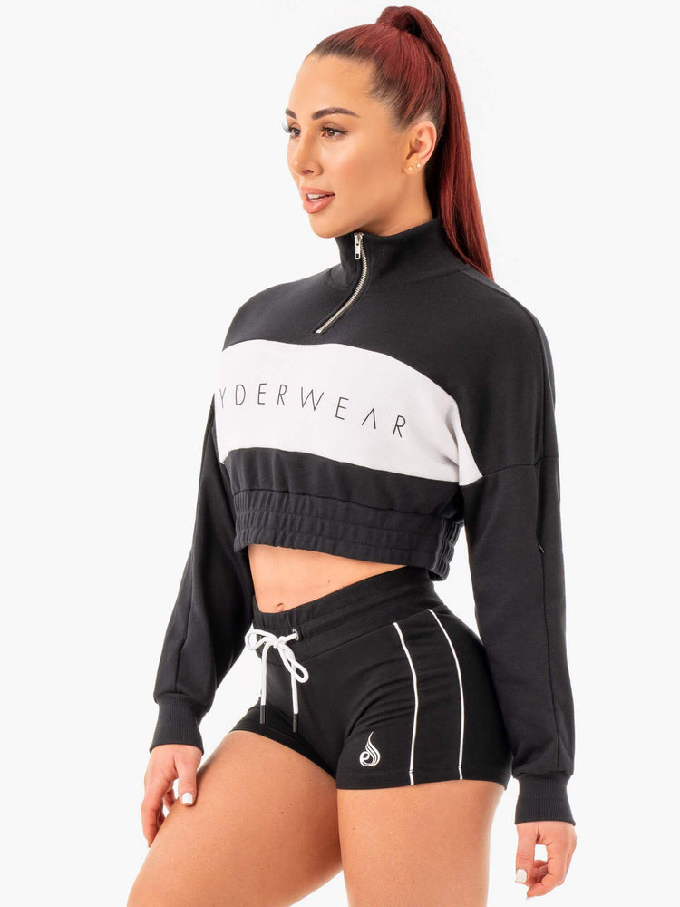 Jerséis Ryderwear Cropped Pista Mujer Negros | OPBCQ9261