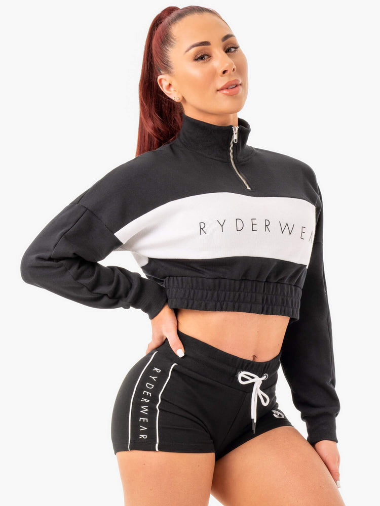 Jerséis Ryderwear Cropped Pista Mujer Negros | OPBCQ9261