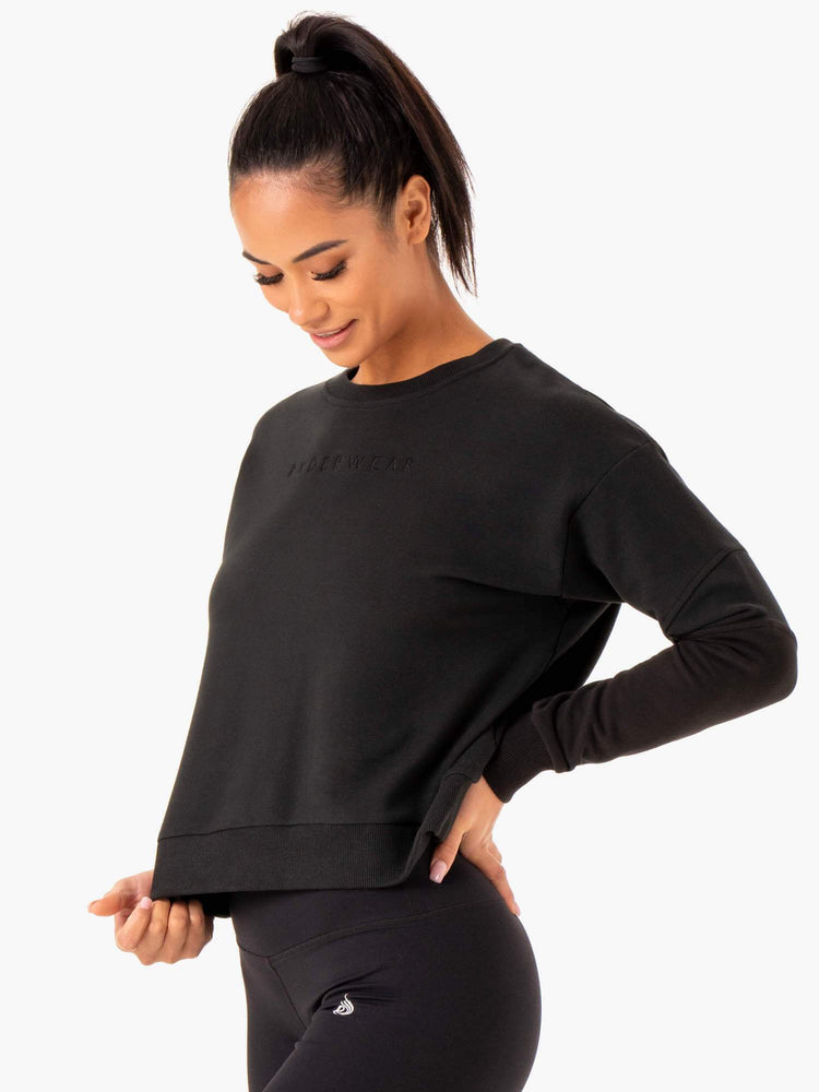 Jerséis Ryderwear Híbrido Pullover Mujer Negros | YNRWJ5134