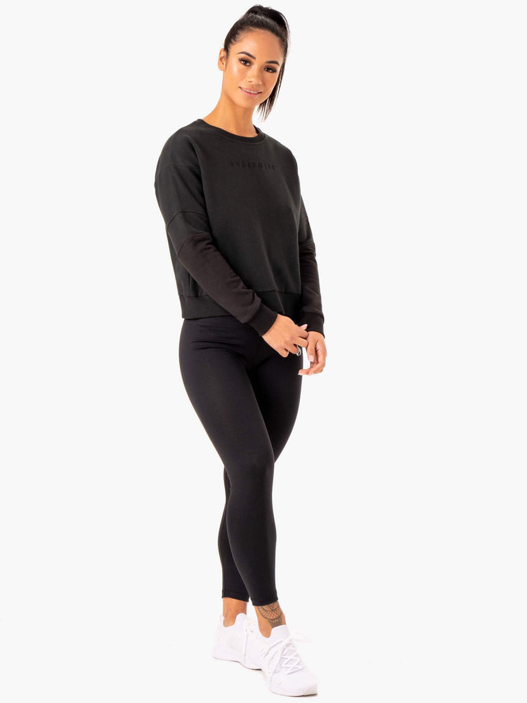 Jerséis Ryderwear Híbrido Pullover Mujer Negros | YNRWJ5134