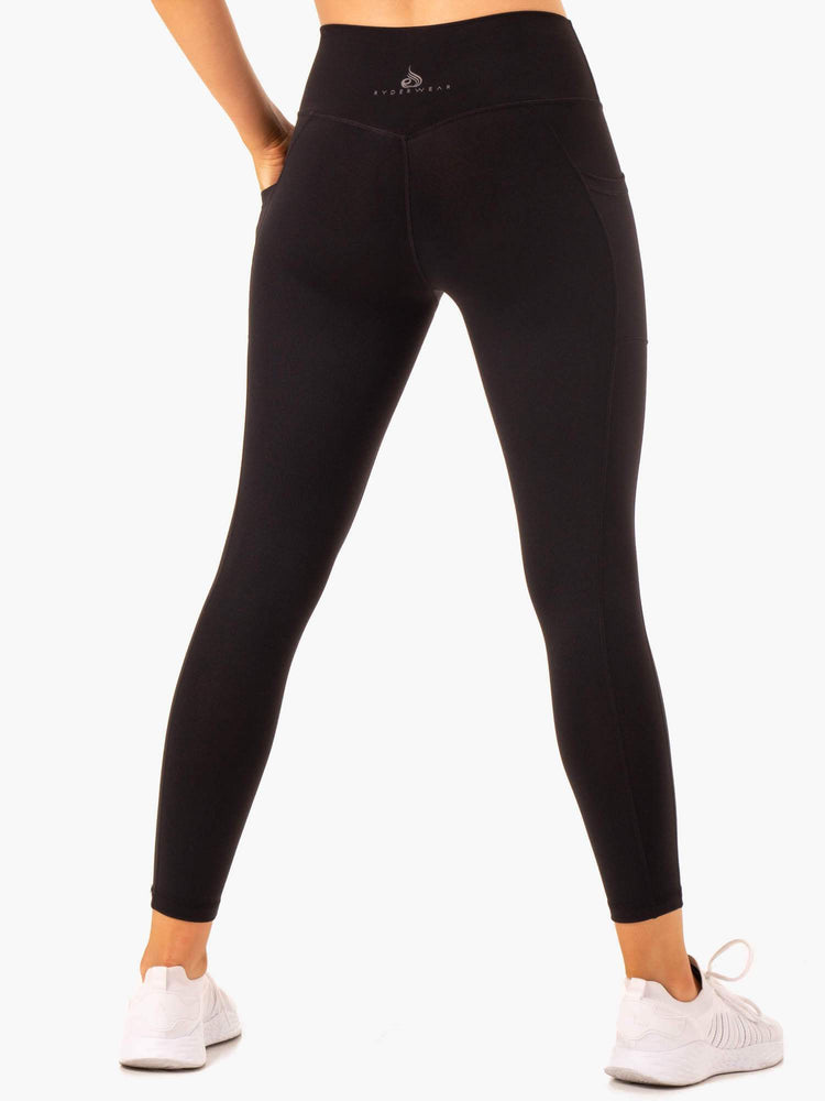 Leggins Ryderwear Action High Waisted Pocket Mujer Negros | ZFVDM3240