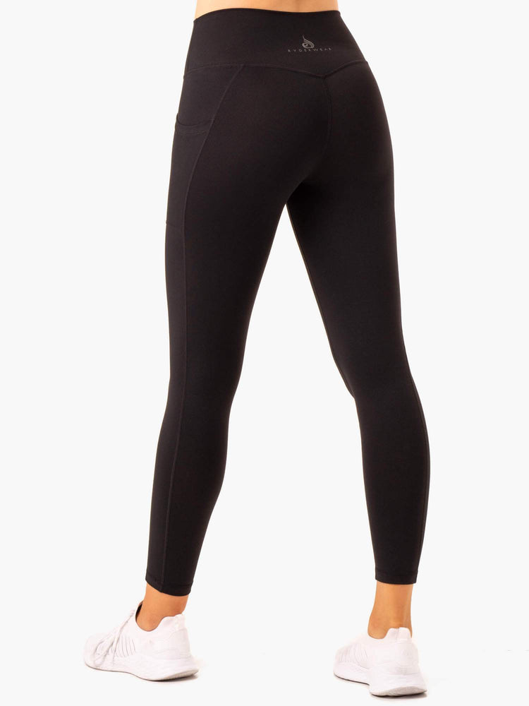 Leggins Ryderwear Action High Waisted Pocket Mujer Negros | ZFVDM3240