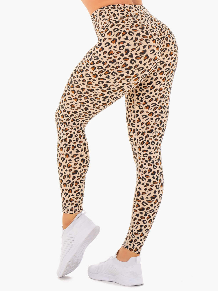 Leggins Ryderwear Adapt High Waisted Scrunch Mujer Leopardo | OPYBJ8906