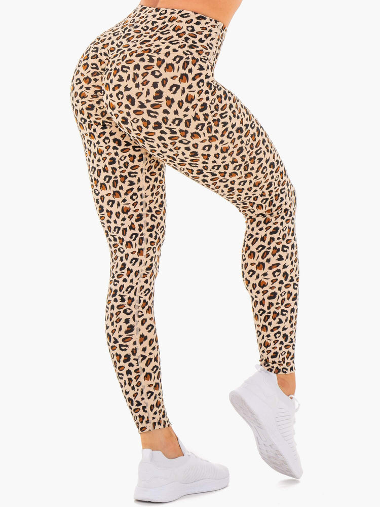 Leggins Ryderwear Adapt High Waisted Scrunch Mujer Leopardo | OPYBJ8906