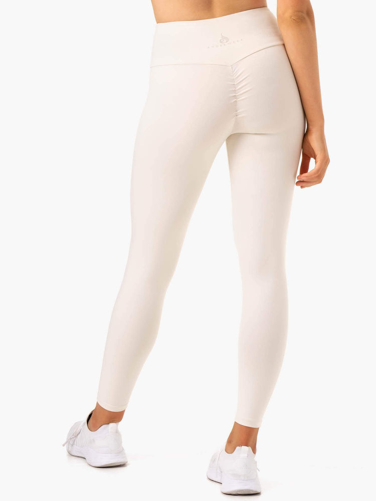 Leggins Ryderwear Adapt High Waisted Scrunch Mujer Blancos | PIWZY9605
