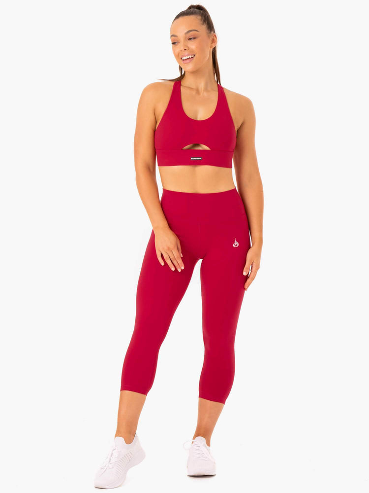 Leggins Ryderwear Base 7/8 High Waisted Mujer Rojos | LQDAZ6542