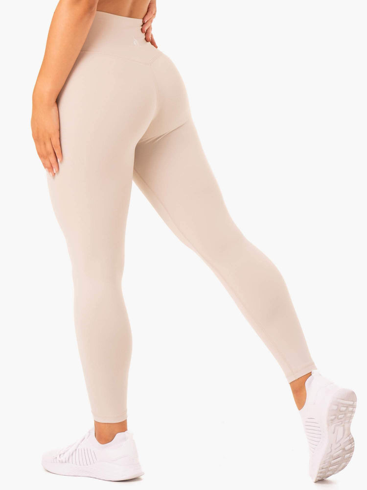 Leggins Ryderwear Base Full Length High Waisted Mujer Marrom Claro | MZLHF7615