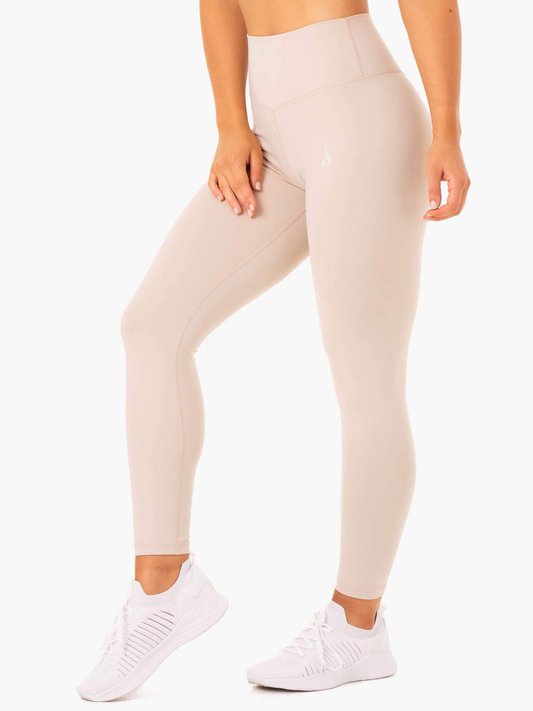 Leggins Ryderwear Base Full Length High Waisted Mujer Marrom Claro | MZLHF7615