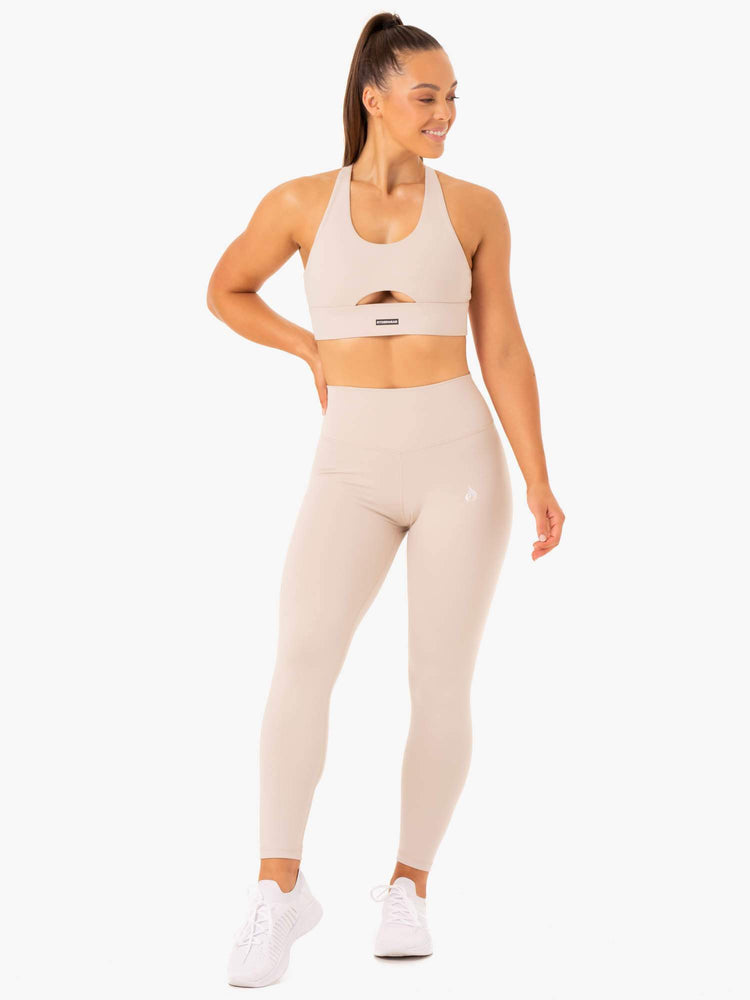 Leggins Ryderwear Base Full Length High Waisted Mujer Marrom Claro | MZLHF7615