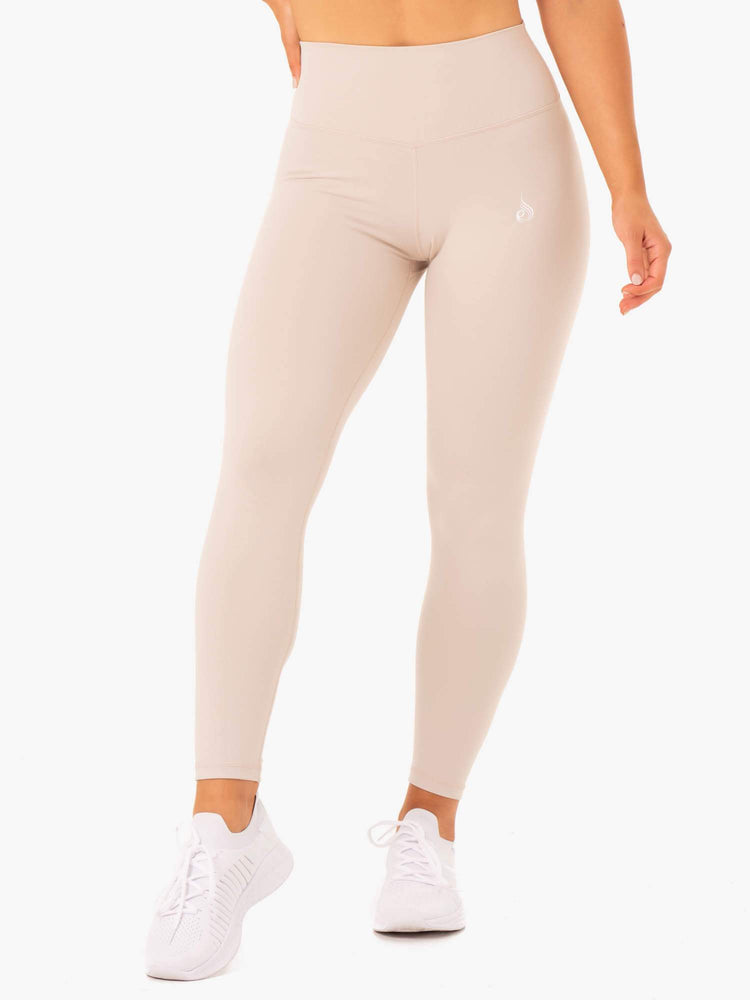 Leggins Ryderwear Base Full Length High Waisted Mujer Marrom Claro | MZLHF7615