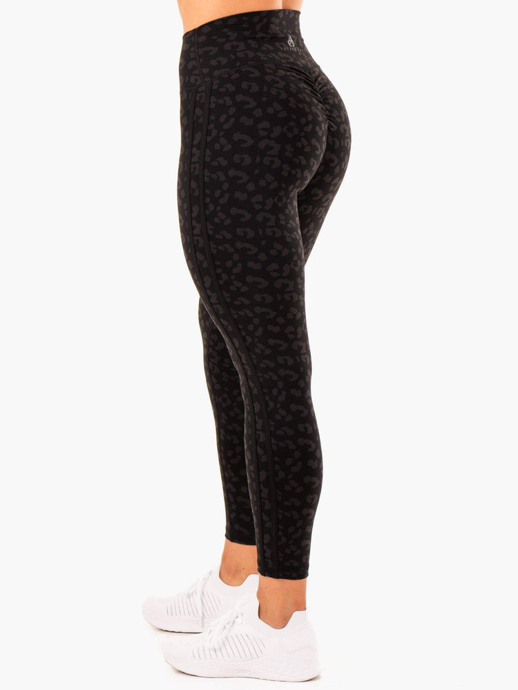 Leggins Ryderwear Evolution High Waisted Scrunch Mujer Negros | JKMIE7965