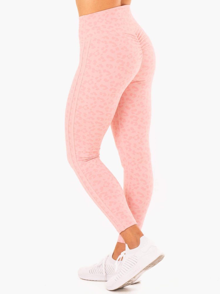 Leggins Ryderwear Evolution High Waisted Scrunch Mujer Rosas | OTWBK4873