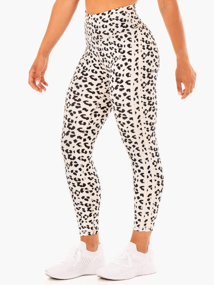 Leggins Ryderwear Evolution High Waisted Scrunch Mujer Leopardo | WFQXB0137