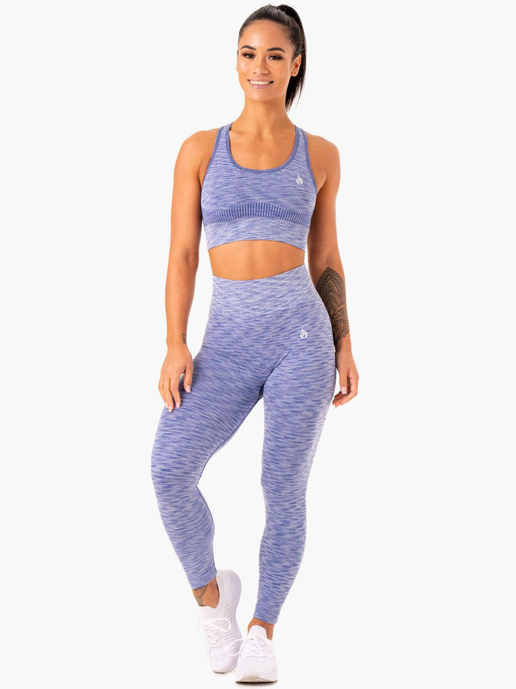 Leggins Ryderwear Evolve Seamless High Waisted Mujer Azules | JVMXK9187