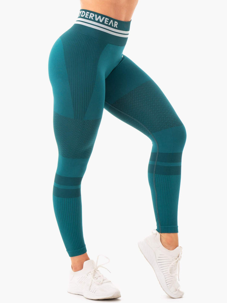 Leggins Ryderwear Freestyle Seamless High Waisted Mujer Turquesa | LMHRV6874
