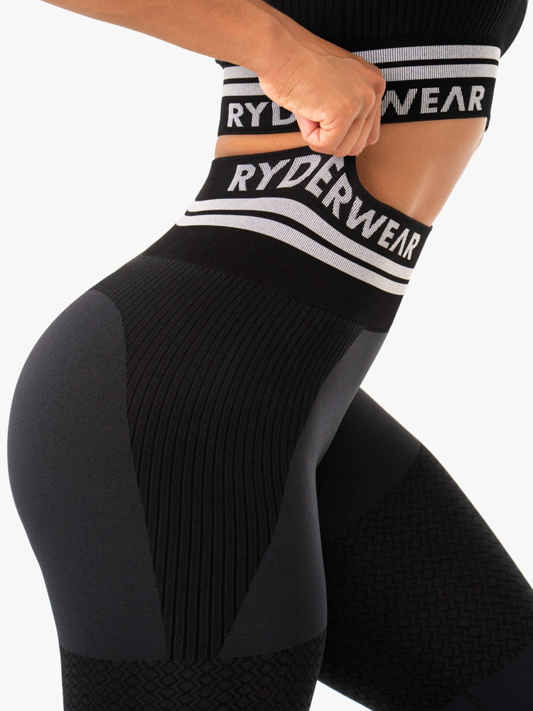 Leggins Ryderwear Freestyle Seamless High Waisted Mujer Negros | PZREF0491
