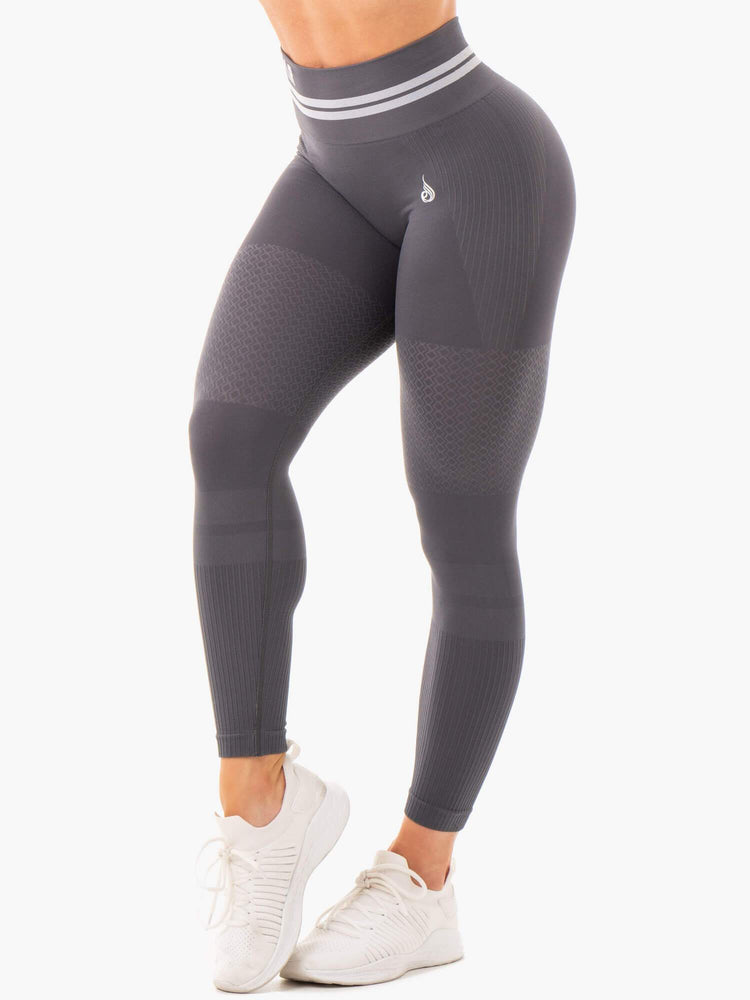 Leggins Ryderwear Freestyle Seamless High Waisted Mujer Grises | SXLVO8170