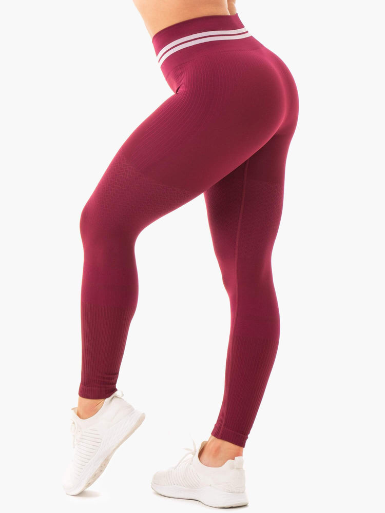 Leggins Ryderwear Freestyle Seamless High Waisted Mujer Vino | YSLCE8657
