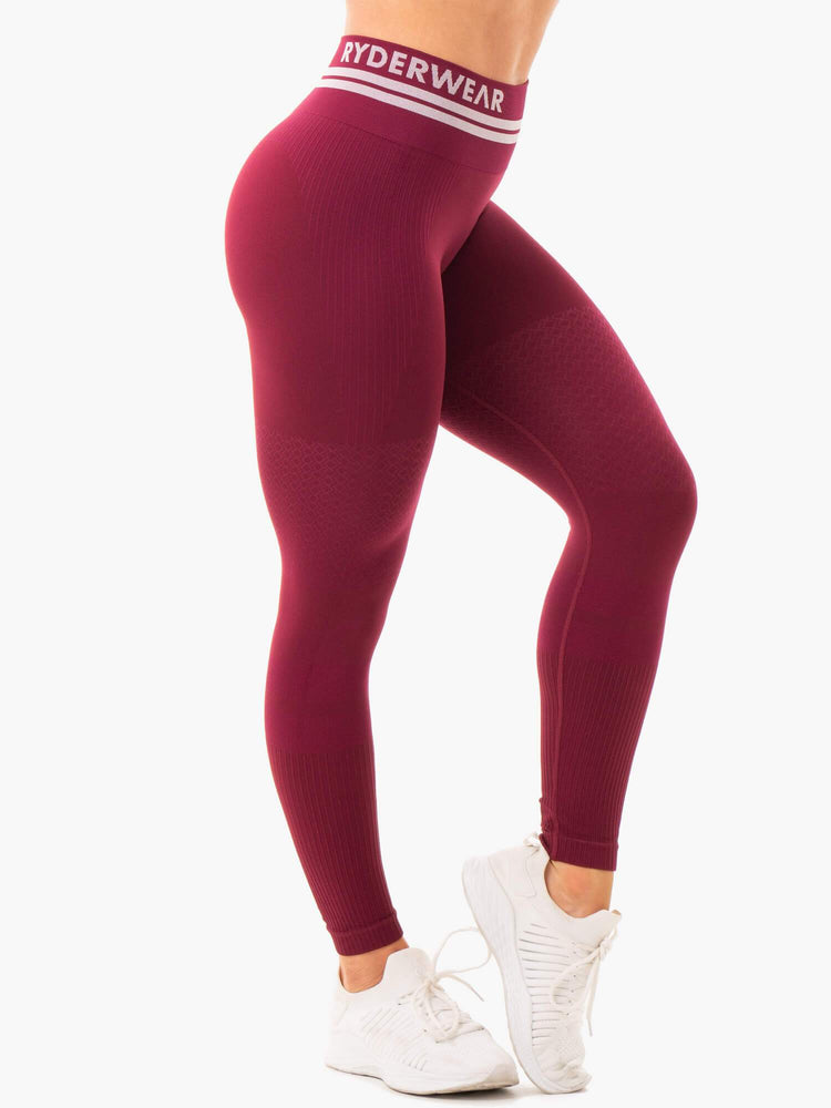Leggins Ryderwear Freestyle Seamless High Waisted Mujer Vino | YSLCE8657