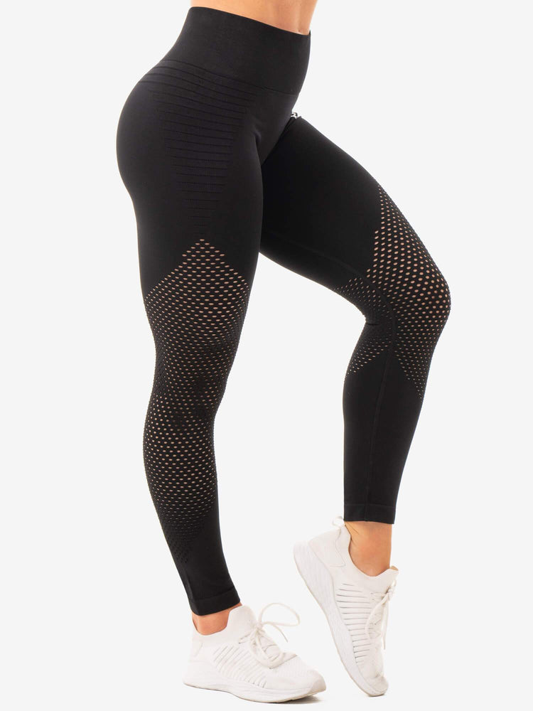 Leggins Ryderwear Geo Seamless High Waisted Mujer Negros | HXWNM6794