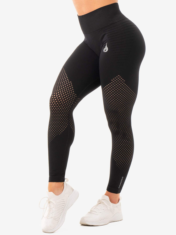 Leggins Ryderwear Geo Seamless High Waisted Mujer Negros | HXWNM6794