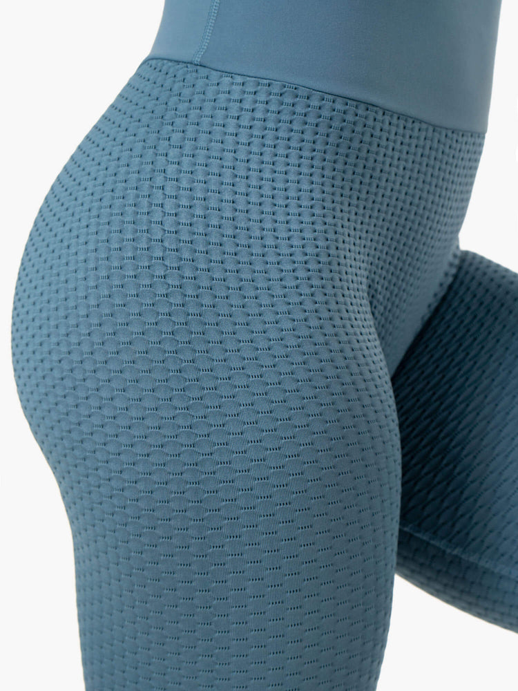 Leggins Ryderwear Honeycomb Scrunch Seamless Mujer Azules | SCVWR7254