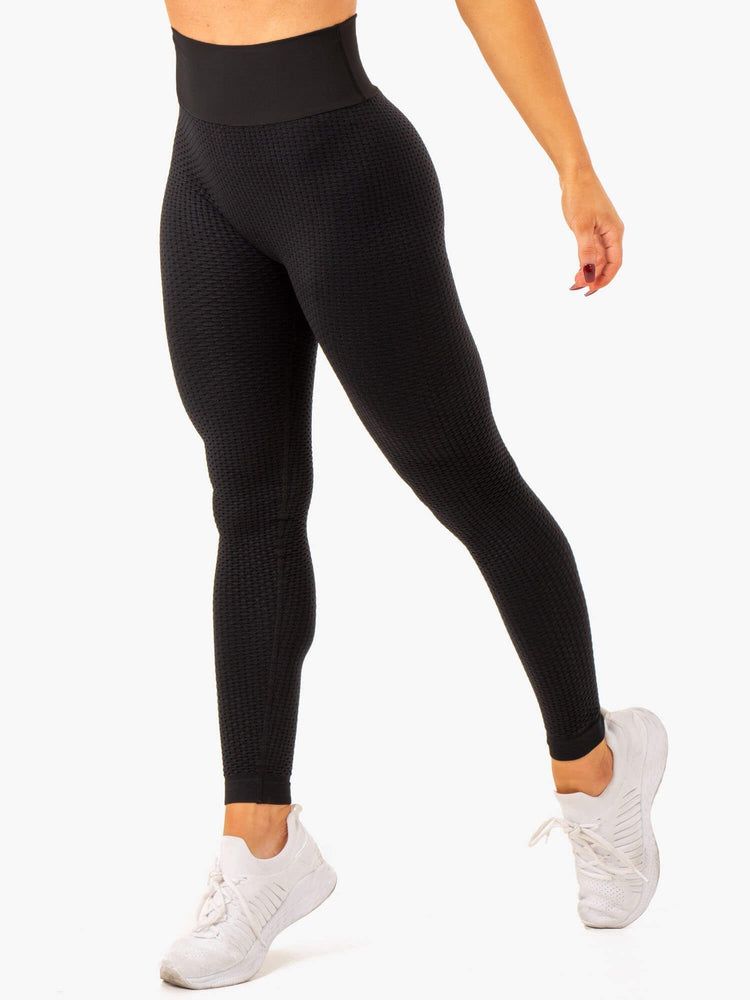 Leggins Ryderwear Honeycomb Scrunch Seamless Mujer Negros | WSMXN4653
