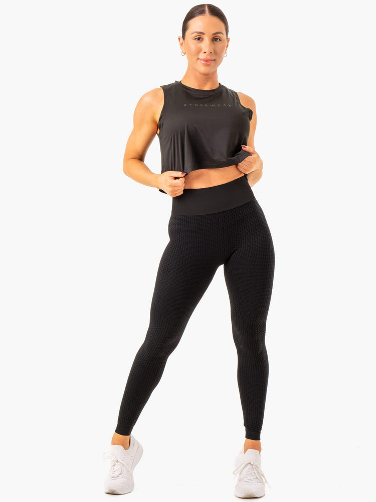 Leggins Ryderwear Honeycomb Scrunch Seamless Mujer Negros | WSMXN4653