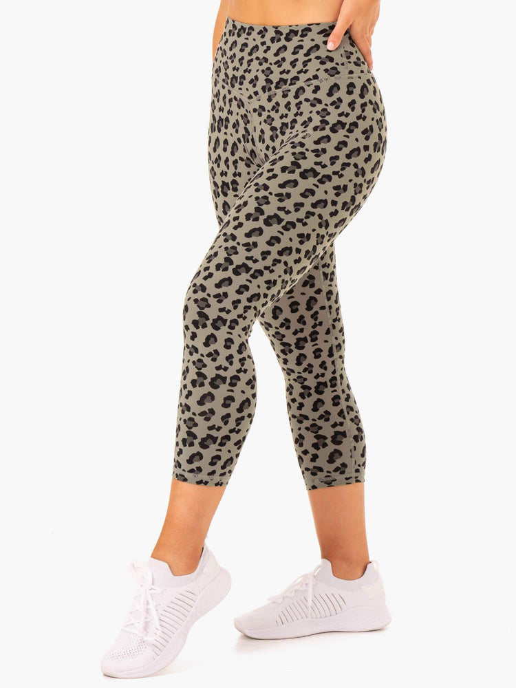 Leggins Ryderwear Híbrido 7/8 Mujer Kaki | IREAH8614