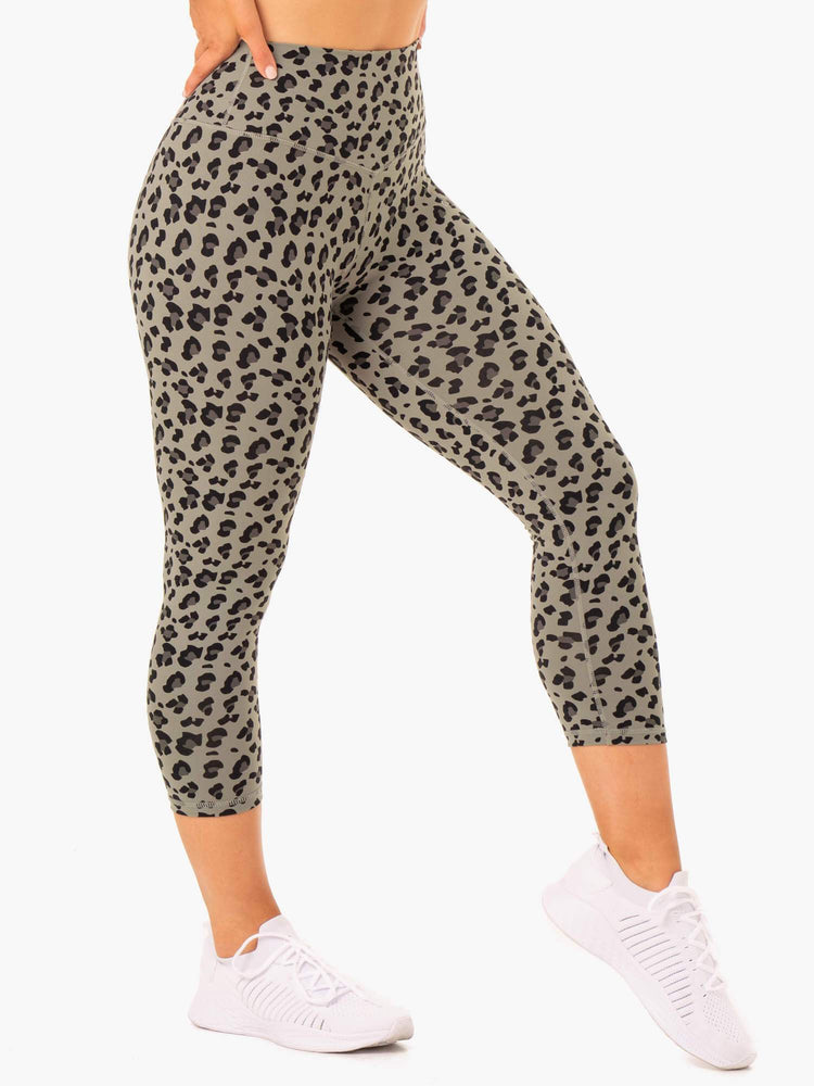 Leggins Ryderwear Híbrido 7/8 Mujer Kaki | IREAH8614