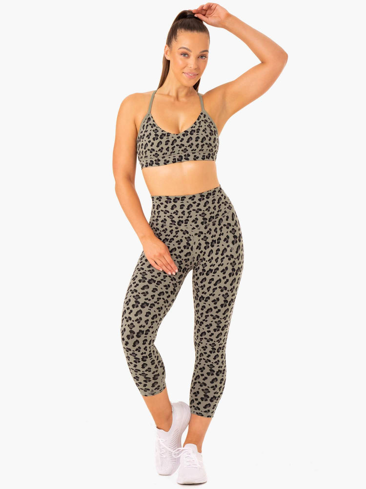 Leggins Ryderwear Híbrido 7/8 Mujer Kaki | IREAH8614