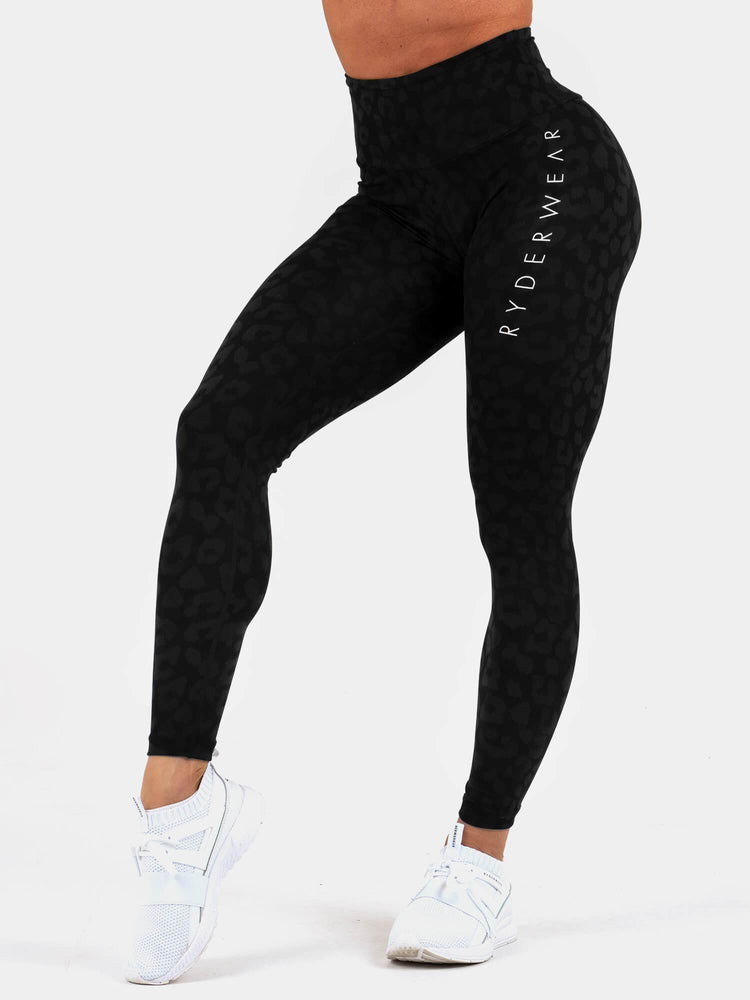Leggins Ryderwear Instinct Scrunch Bum Mujer Negros | DQXKM3402