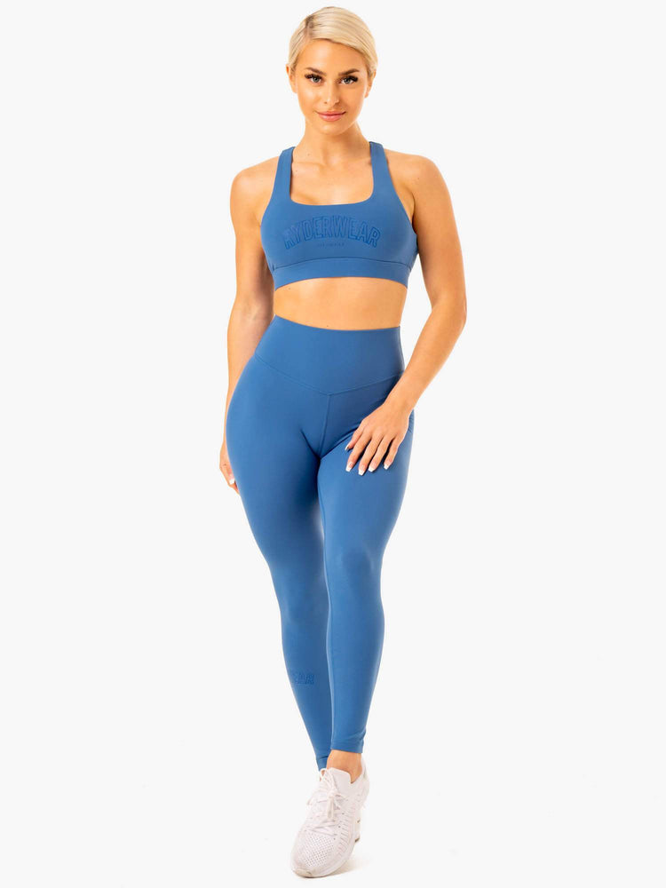 Leggins Ryderwear Knockout High Waisted Scrunch Mujer Azules | EIWJO1587