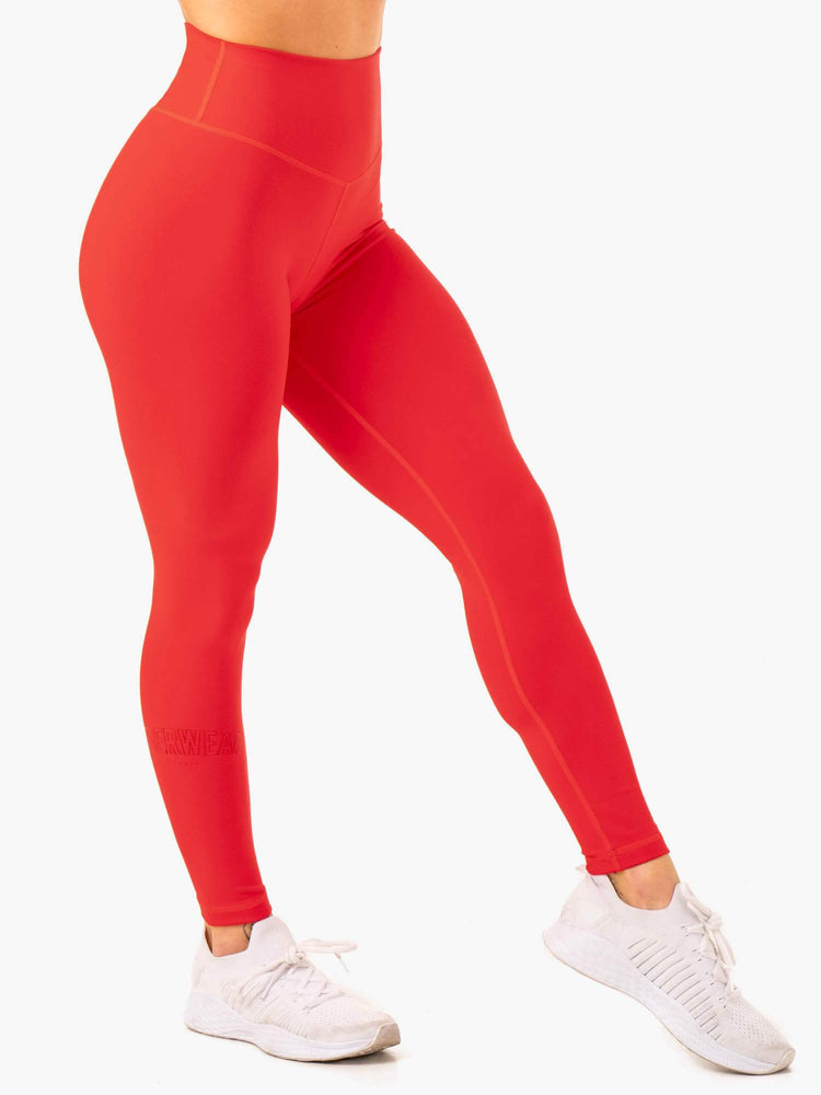 Leggins Ryderwear Knockout High Waisted Scrunch Mujer Rojos | EVWJY9651