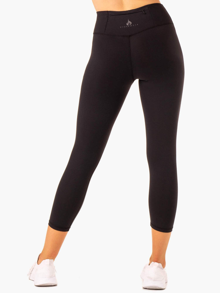 Leggins Ryderwear Movement High Waisted 7/8 Pocket Mujer Negros | DKYWN9436
