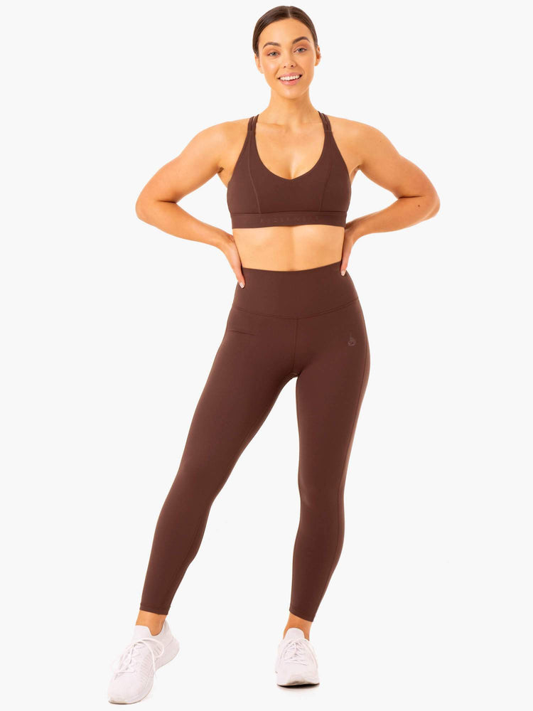 Leggins Ryderwear Nkd Align Mujer Chocolate | EHBAL4962