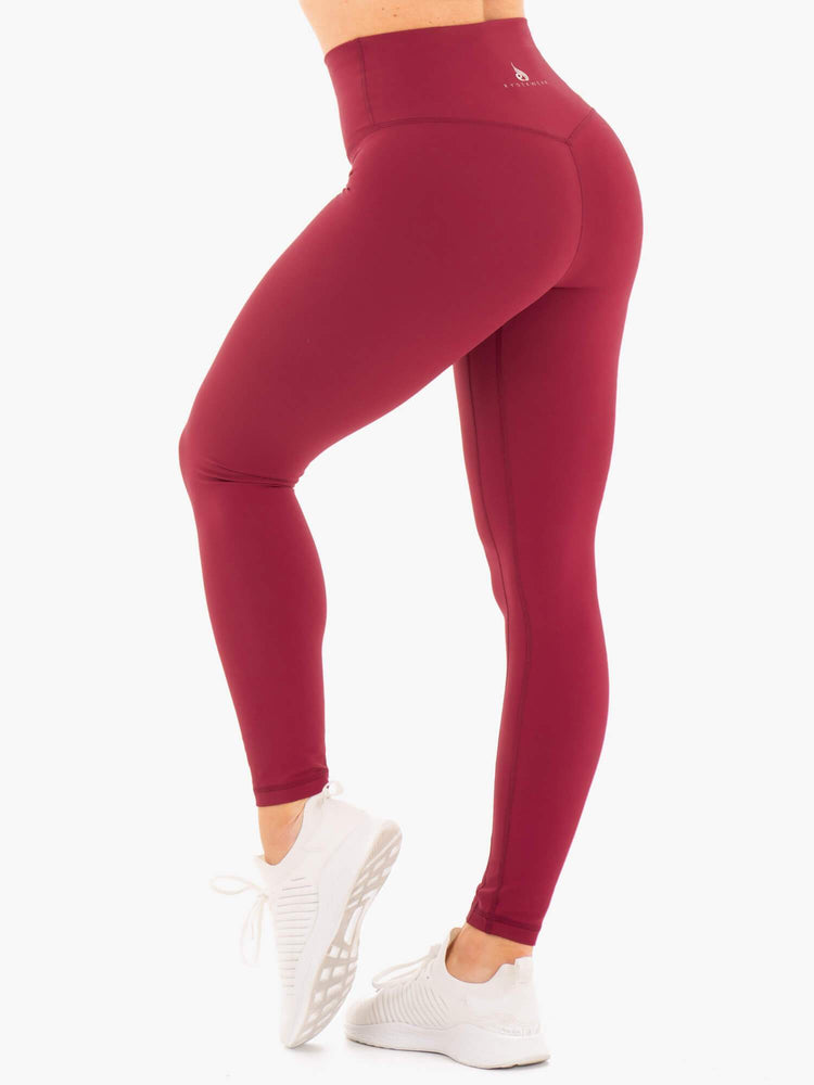 Leggins Ryderwear Nkd High Waisted Mujer Rojos | NDGUH8613