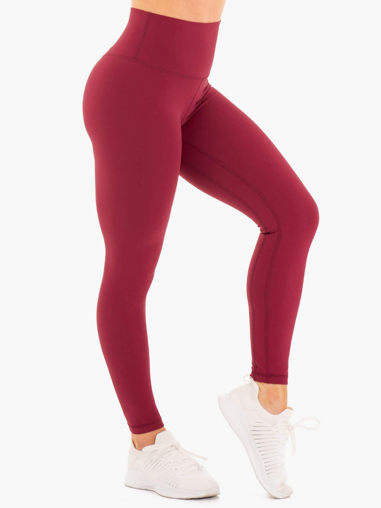 Leggins Ryderwear Nkd High Waisted Mujer Rojos | NDGUH8613