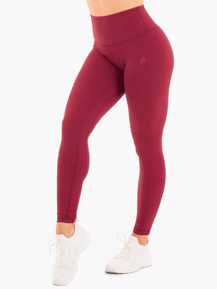 Leggins Ryderwear Nkd High Waisted Mujer Rojos | NDGUH8613