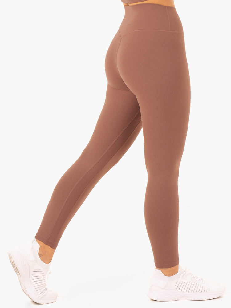 Leggins Ryderwear Nkd Refine High Waisted Mujer Beige | ONZCA8279