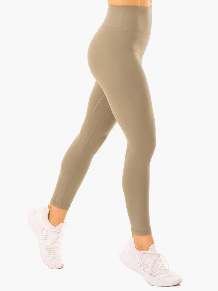 Leggins Ryderwear Nkd Refine High Waisted Mujer Kaki | VJZDE6539