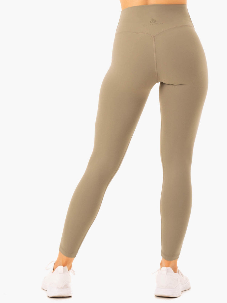 Leggins Ryderwear Nkd Refine High Waisted Mujer Kaki | VJZDE6539