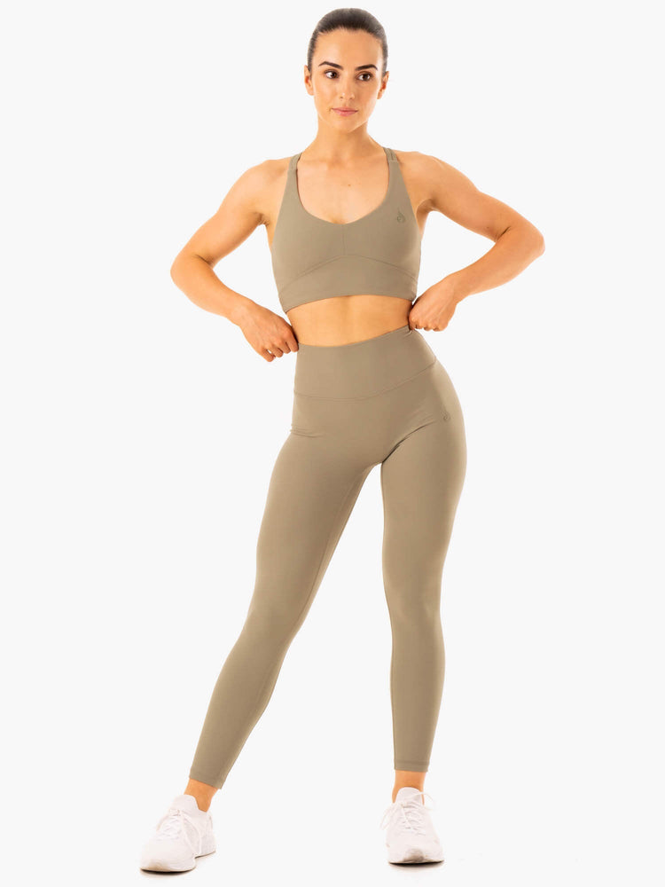 Leggins Ryderwear Nkd Refine High Waisted Mujer Kaki | VJZDE6539