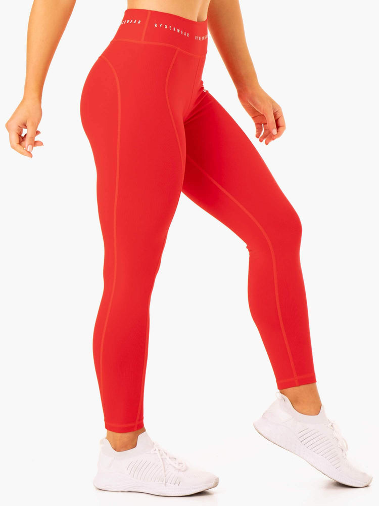 Leggins Ryderwear Reflex High Waisted Mujer Rojos | FMWTO6271