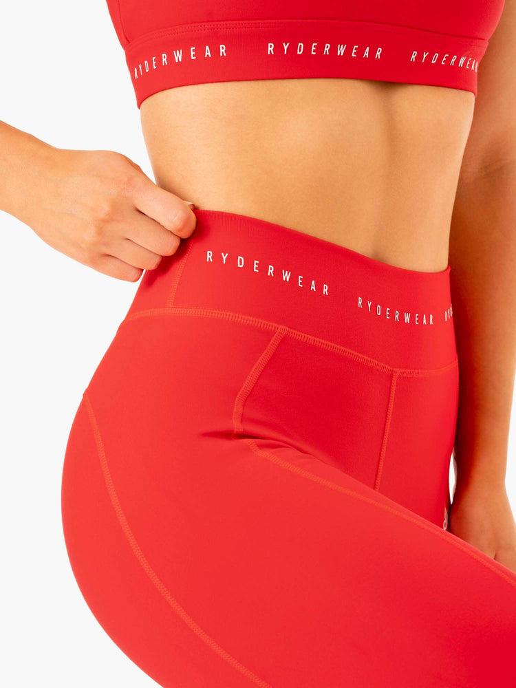 Leggins Ryderwear Reflex High Waisted Mujer Rojos | FMWTO6271