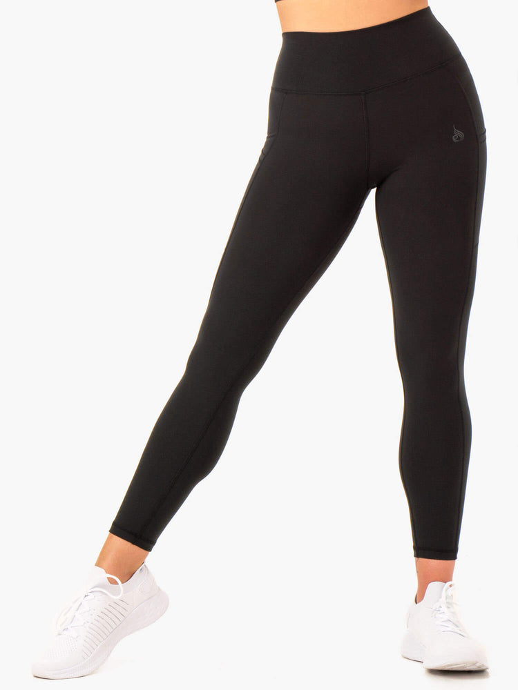 Leggins Ryderwear Reset High Waisted Pocket Mujer Negros | BDCAI4172