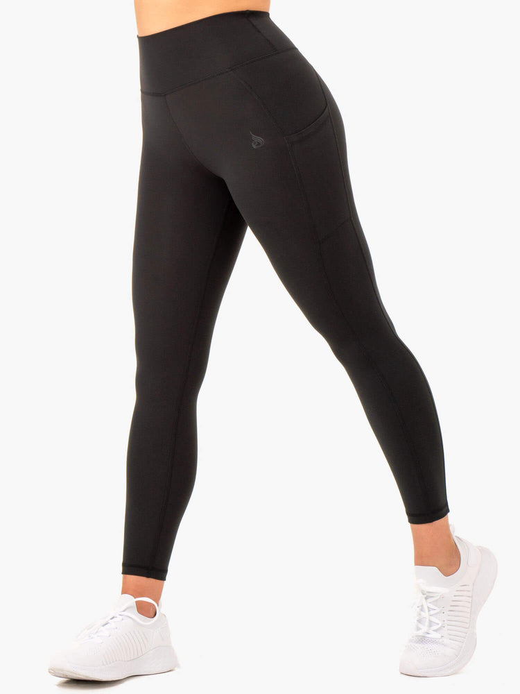 Leggins Ryderwear Reset High Waisted Pocket Mujer Negros | BDCAI4172